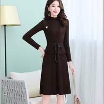 뉴욕멋쟁이 리본조끼&목폴라 니트원피스 예쁜 투피스세트