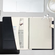 아인텍 A5 로얄패드 가죽 유선 스프링 미니 줄 노트 커버, 블랙[H0891](1개)