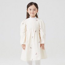 치크 [인천점] 60% 대박 잔잔한 꽃무늬에 볼륨 스타일로 어깨에 포인트를 준 면 전판 자수 원피스