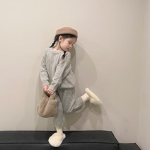 도오빠 아리니트셋업 아동 상하세트 니트 스웨터 밴딩 와이드 팬츠 꽈배기 남여공용 겨울 가을