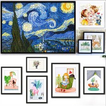 쓰리박스 보석십자수 사진 그림 액자, 블랙