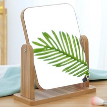 사각 네모 우드 각도조절 화장대 메이크업 화장 책상 스탠드 탁상 거울 18x18cm