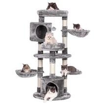 BEWISHOME 캣트리 스크래치 기둥이 있는 원형 캣타워 고양이 콘도 반려동물 놀이 집 아늑한 바구니 원형 횃대 활동 센터 MMJ18L, Round type