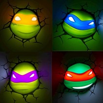 닌자터틀 3D 입체 조명 벽등 닌자 거북이 피규어, 2 미켈란젤로