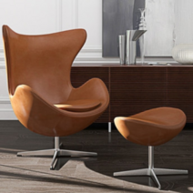 메종284 프리츠한센 아르네 야콥센 에그 라운지체어 1인용 안락의자 가죽소파 카페의자, 캐시미어 함유 울 플러쉬, 체어+스툴