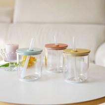 킨토 본보 유아식기 빨대물컵 200ml - 블루그레이 오렌지 옐로우