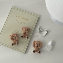 그날의향기 테디베어 곰돌이 차량용 석고방향제 새차선물 디퓨저 방향제, 눈가린 테디베어, 클린코튼