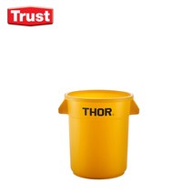 Thor 토르 원형 컨테이너 플라스틱 용기 60L(뚜껑포함) 트러스트, 노랑