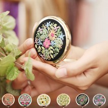 휴대용 자수 양면 거울 패키지 집콕 취미생활 자수 손 거울 미니 양면 독학 프랑스 집콕 취미생활, 블루, 본상품선택