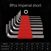 5/8/11pcs 육각 렌치 실버 크롬-바나듐 스틸 L 형 미터법/제국 더블 엔드 핸드 툴 수리 용, 03 8Pcs Imperial short