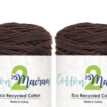 [니뜨]코튼 마크라메2실(250g)x2볼+스마일로고 재단펠트+도안제공(QR), 11_브라운