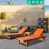 수영장카바나 원목썬베드 선배드 선베드 야외 접이식썬베드 라탄의자 썬배드 라탄썬베드, 방석