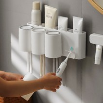 칫솔 꽂이 욕실 칫솔 치약 걸이 거치대 케이스 칫솔통, 3구, 1개