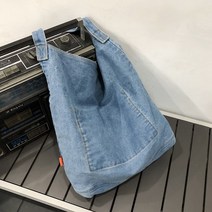 데님 캔버스 가방 레트 봄 여름 인 대용량 숄더백