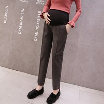 가을 겨울 임산부 바지 별하늘 캐주얼 코디 임산부 모직 스트레이트 팬츠 겉옷