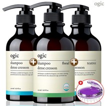 오직샴푸 탈모증상 완화 가려움 지성 건성 비듬 500ml 3개, 티트리샴푸2개+플로럴샴푸