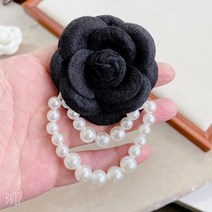 한국어 패브릭 동백 꽃 브로치 핀 진주 술 코사지 패션 쥬얼리 브로치 여성 셔츠 칼라 액세서리
