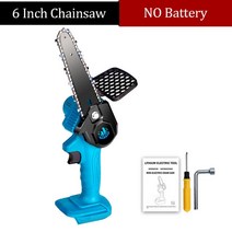 전동공구 전기 드릴 드라이버6 인치 체인 톱. 미니 무선 정원 벌목 톱. makita 18v 배터리. 목공 절단, 협력사, 푸른