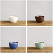 피어몰 이천도자기 담소 스톤웨어 죽그릇 9.5cm 작은 모던 도자기 식기, 브라운