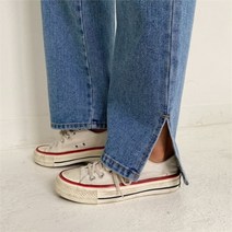 셀러허브 패션 [코지23] 여자 다리 완전 예쁘게 길어보이는 트임 일자핏 데님팬츠