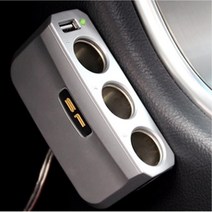 12볼트 24볼트 3구 차량잭 시가잭 화물차 자동차 충전 소형 자가용 시거잭 고속 스마트폰 핸드폰, 블랙