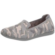 Clarks 여성용 칼리 드림 로퍼 네이비 카모 니트, 9.5 Wide, Khaki Camo Knit