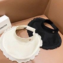 은창]린넨 웨이브 레터링 선캡 모자 썬캡 여성 면 여름 밀짚 라탄 모자 돌돌이