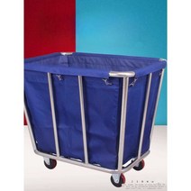 세탁물 카트 수거함 이동식 빨래통 바구니 사우나 호텔, 블루(접이식)