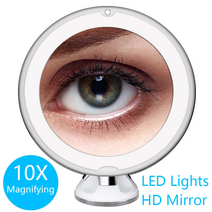 메이크업거울 스마트 화장거울 led 거울 10x 돋보기 라이트 메이크업 미러 램프 손, 10x led 미러 쇼트
