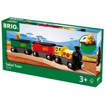 BRIO (브리오) WORLD 사파리 트레인 [3량 편성] 대상 연령 3세~ (전철 장난감 나무 레일 기관차) 33722, 상품명참조