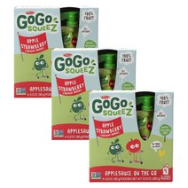 고고스퀴즈 애플소스 온 더 고 애플 스트로베리, 사과 딸기(Apple Strawberry), 3개