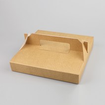크라프트 피자박스 (50매) 파이 크레페 전 강정 도넛 떡 식품포장 푸드 종이 캐리어, 1묶음(50매), 소_21x21x3.5(cm)
