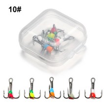 빙어낚시 견지낚시 얼음낚시 5pcs 8 #10 #12 #14 # 겨울 3 턱 후크 얼음 낚시 탄소 철강 내구성 싱킹 미끼, 02 10