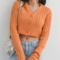 드레스날다 스위티 크롭 브이넥 니트 가디건 knit533