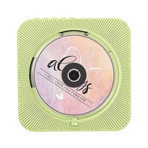감성 벽걸이 CD플레이어 탁상용 씨디 player DVD 시디 스탠드 미니 mp3 라디오 스피커, 그린플러그드