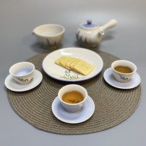 라벤더 핸드 페인팅 도자기 3인 전통 다기세트 270ml