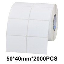 ZEBRA GPRINTER 도시바 왁스 리본 프린터용 동판 스티커 용지 빈 바코드 2 롤, 10 50X40mm
