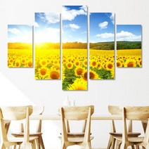 해바라기 5분할 액자세트 대형캔버스 액자 (초대형5개세트), 7번.파스텔해바라기