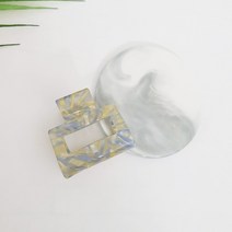 프랑스핀 호피 마블 직사각 스퀘어 반머리 올림머리 헤어집게핀