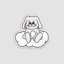 (투명 아크릴톡) HB 버니 구름. 맥세이프 자석 마그네틱 스마트톡 그립톡 휴대폰 스마트톡 만들기 아이폰 케이스 제작 투명 커플 우정 휴대폰 핸드폰거치대