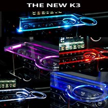 ArtX 더뉴 K3 USB 5V LED 2단 차량용 무중력테이블 컵홀더 식탁 자동차 선반 핸드폰 거치대 수납용품, 일반형, 제외, 화이트