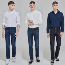 바진 남성 디엔드 워싱 스판 일자 데님 팬츠