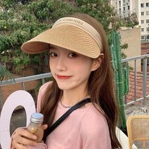 [블랙체리]여름 밀짚 썬캡 자외선차단 모자