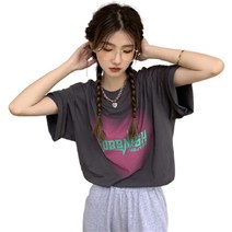 러블로어 하트나염 레터링 반팔티