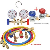 매니폴더 게이지 매니폴드 압력 3 웨이 냉매 AC 진단 매니 폴드 프레온 R12 R22 04A a 공기 도구 호스 후크, [02] tool 01 set 적응er