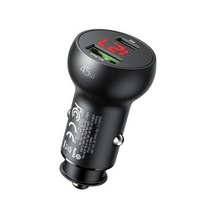 Mcdodo-PD 45W USB 차량용 충전기 아이폰 14 13 12 프로 Xs 맥스 화웨이 P50 삼성 S20 c형 빠른 충전 3.0 디지털 디스플레이, Black
