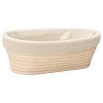 25cm 타원형 등나무 지팡이 빵 교정 라이너 바구니 DIY 수제 빵을위한 내구성, 하얀, 하나