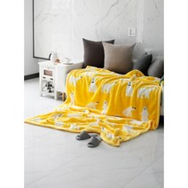 귀여운 곰돌이 노란 극세사 이불겸용담요 겨울블랭킷 촉감좋은 넉넉한 가을