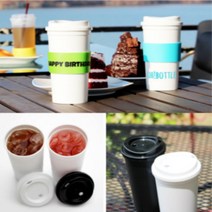 리유저블컵 제주 텀블러 투명 콜드컵 보온 보냉 제작 각인 제로웨이스트 친환경, 블랙, 화이트, 1개