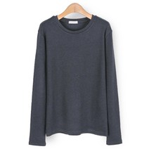 [오버나인] 여성 데일리 슬림 여리 스판 무지 긴팔티